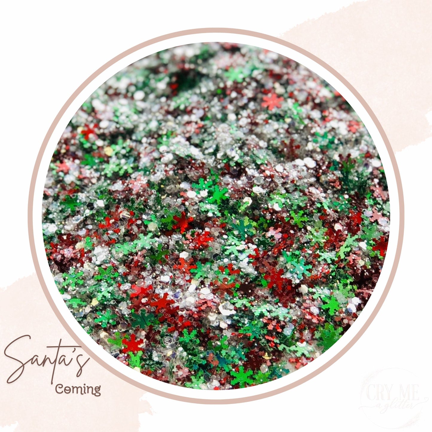 Santa's Coming | Mixed Chunky Polyester Glitter = 1 lb