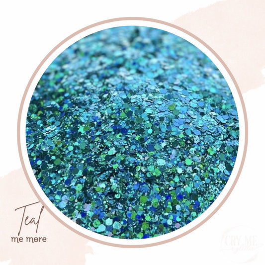 Teal Me More | Mixed Chunky Holographic Glitter - bulk
